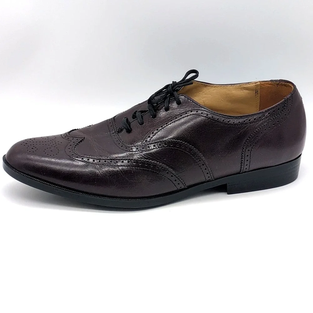Nunn Bush Shoes Mens‎ Brown 12 Leather Wingtip Oxfords Dress Lace Up 73902